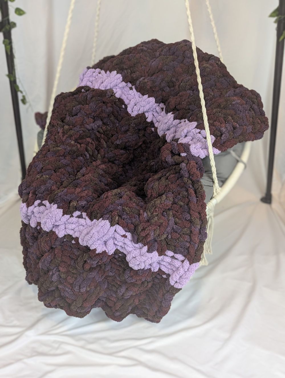 “Garden Sprite” Hand-Knit Blanket of a Earthy Comfort with a Touch of Magic