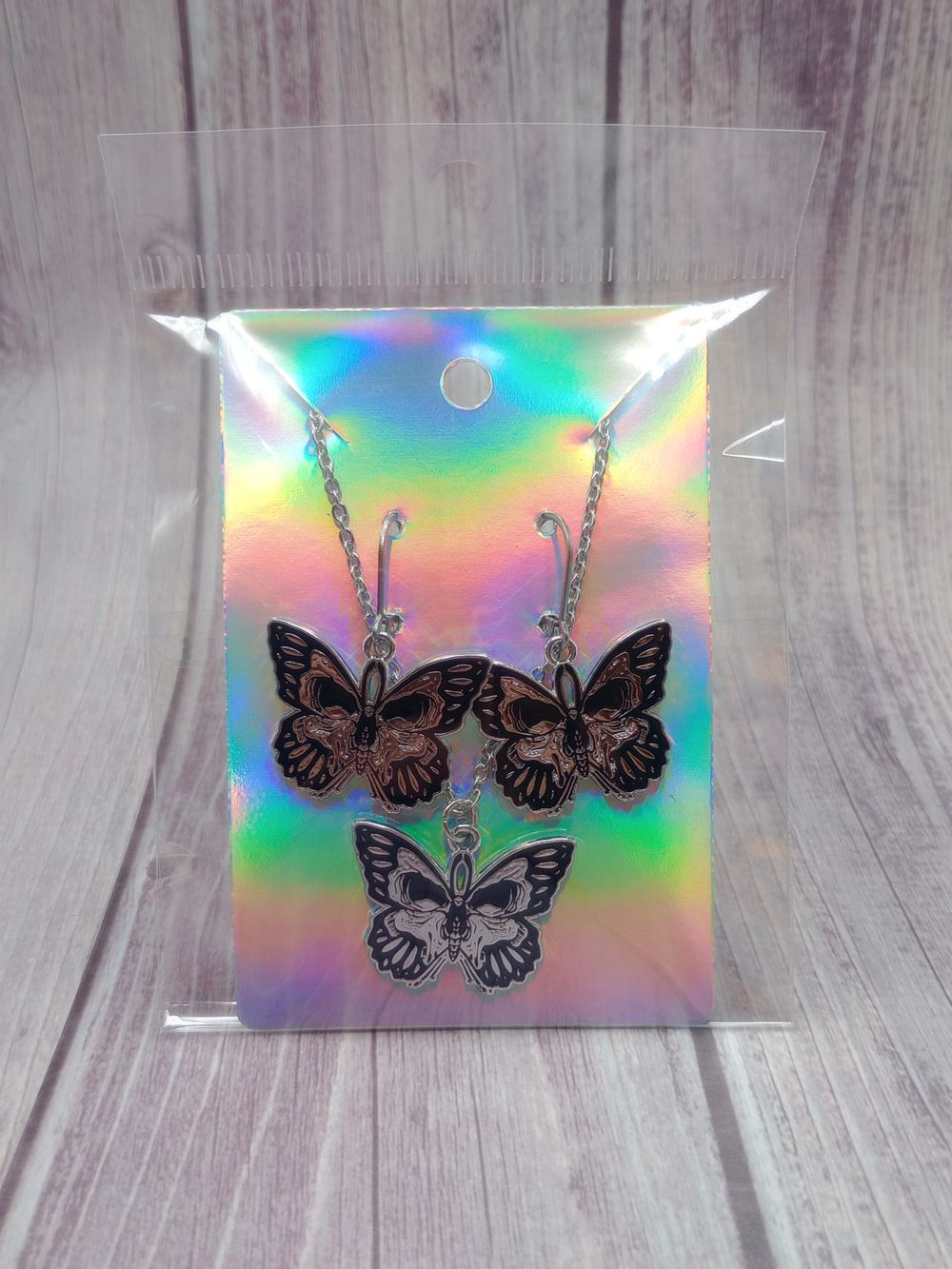  Skull Butterfly Earrings and Necklace Set – Style #5 